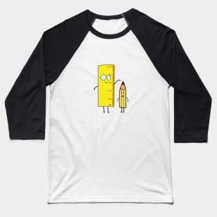 funny cute ruler measures a pencil Baseball T-Shirt